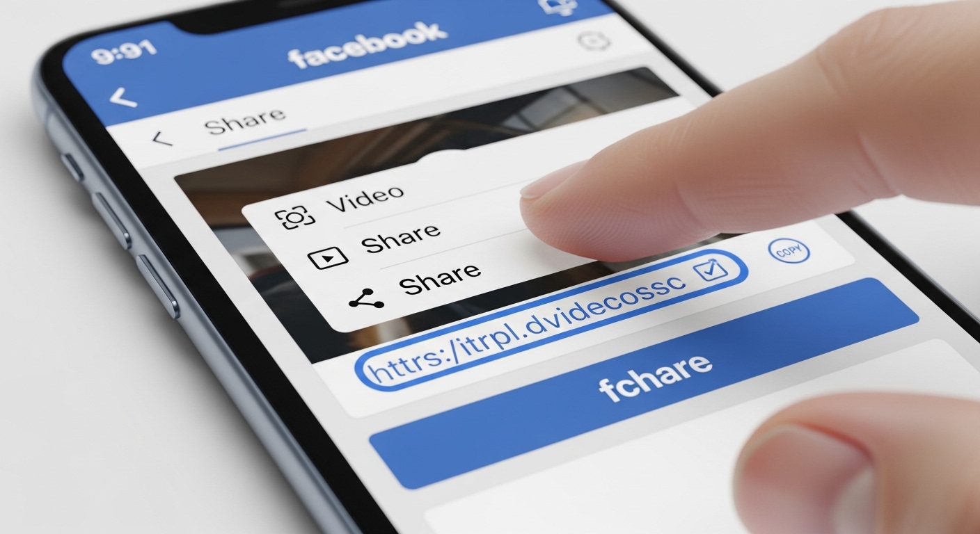 Facebook video URL copying process