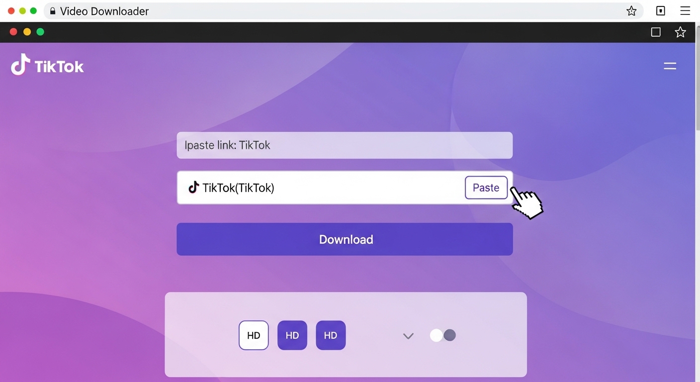 Pasting TikTok URL - Adding Link to Downloader Tool